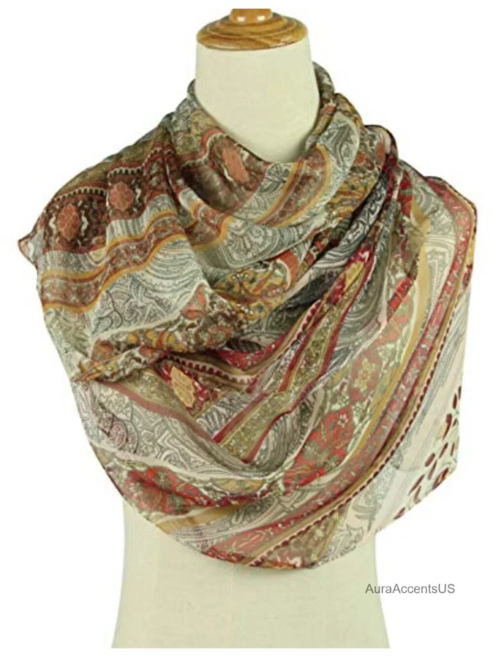 Long Chiffon Sheer Scarf Lightweight Fashion Scarf for Women
